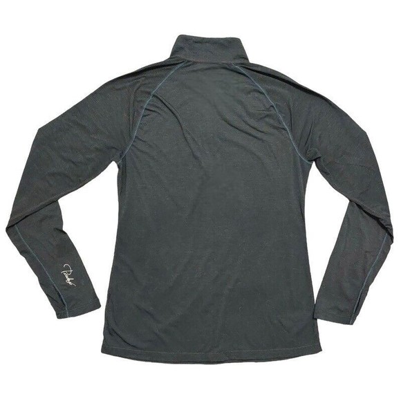 Merino Blend by Paradox 1/4 Zip Activewear Base Layer Top Black/Teal Women’s S - Picture 2 of 10